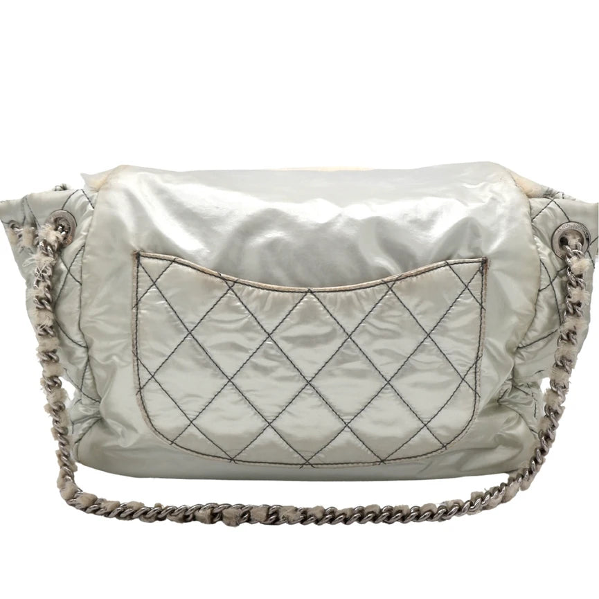 CHANEL MOHAIR FUR SHOULDER FLAP BAG