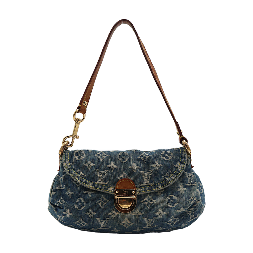 LOUIS VUITTON BLUE DENIM MONOGRAM PLEATY BAG
