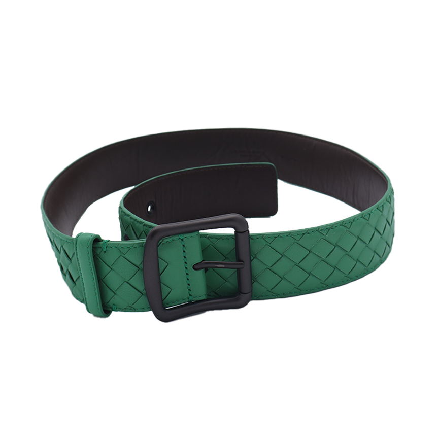 BOTTEGA VENETA GREEN LEATHER BELT