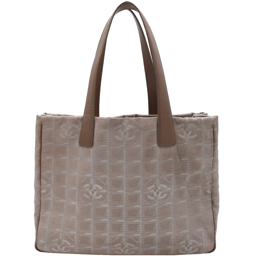 CHANEL CLOTH TOTE PINK/BEIGE