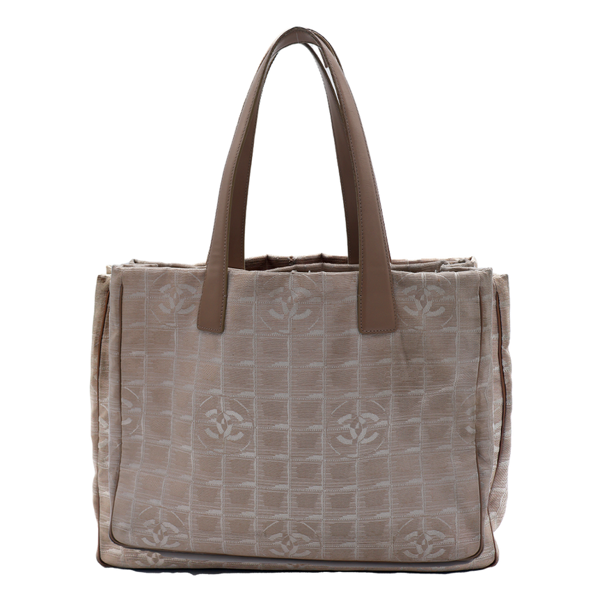 CHANEL CLOTH TOTE PINK/BEIGE