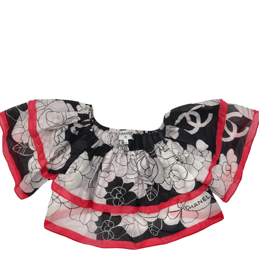 CHANEL CAMELIA LINE SHOULDER TOP