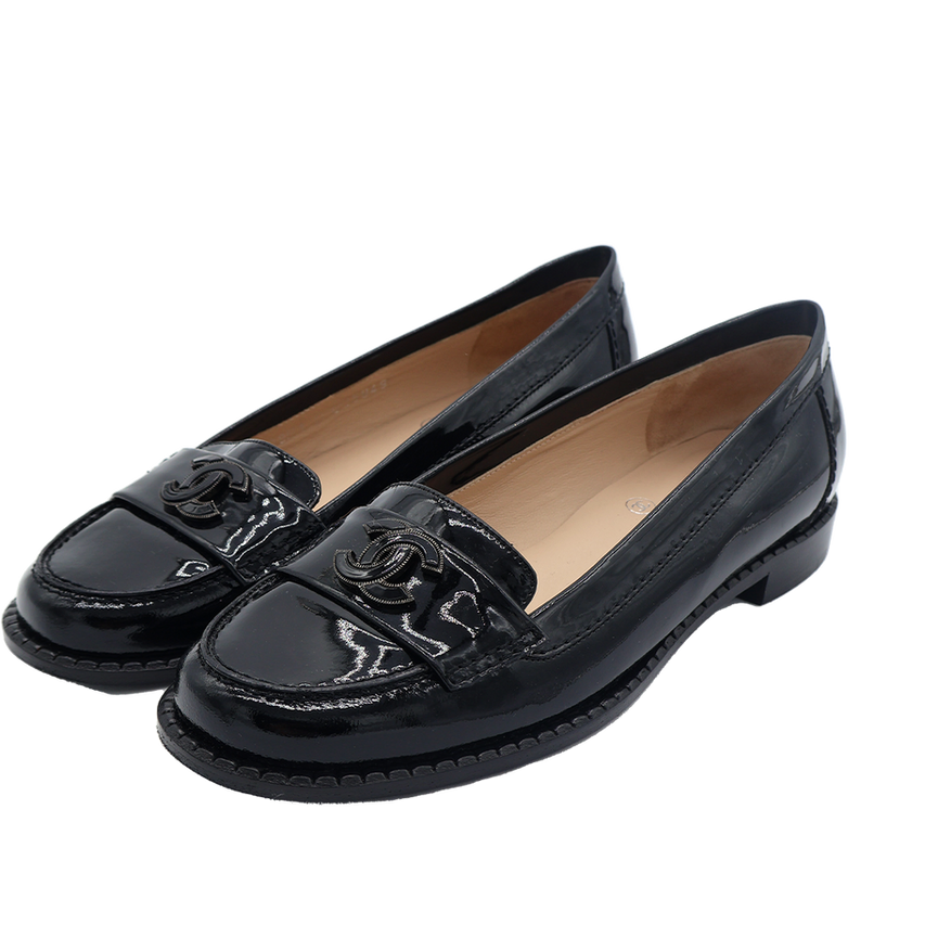 CHANEL PATENT LEATHER LOAFERS