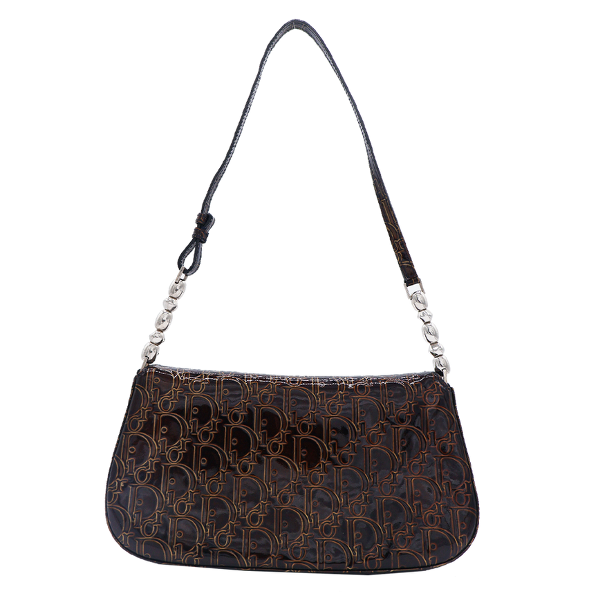 CHRISTIAN DIOR PATENT MONOGRAM MALICE BAG