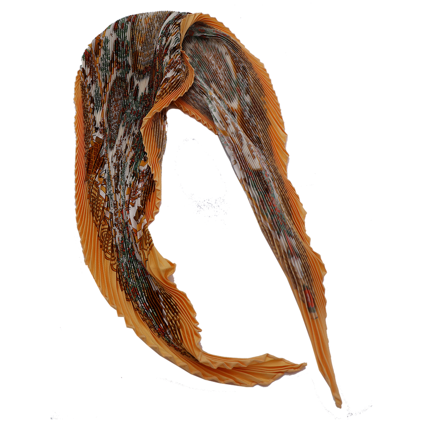 HERMES PLISSE AU DIL DE LA SOIL SILK SCARF