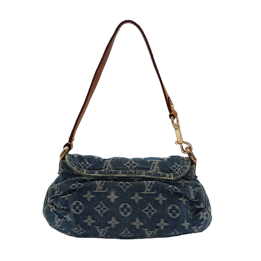 LOUIS VUITTON BLUE DENIM MONOGRAM PLEATY BAG
